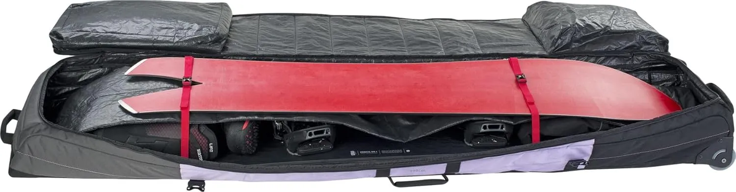 EVOC Snow Gear Roller Ski- und Snowboardtasche (gepolstert, zusammenfaltbar, für 3-4 Paar Ski Oder 2 Snowboards, austauschbare Skate-Rollen, mit Lawinenfach)
