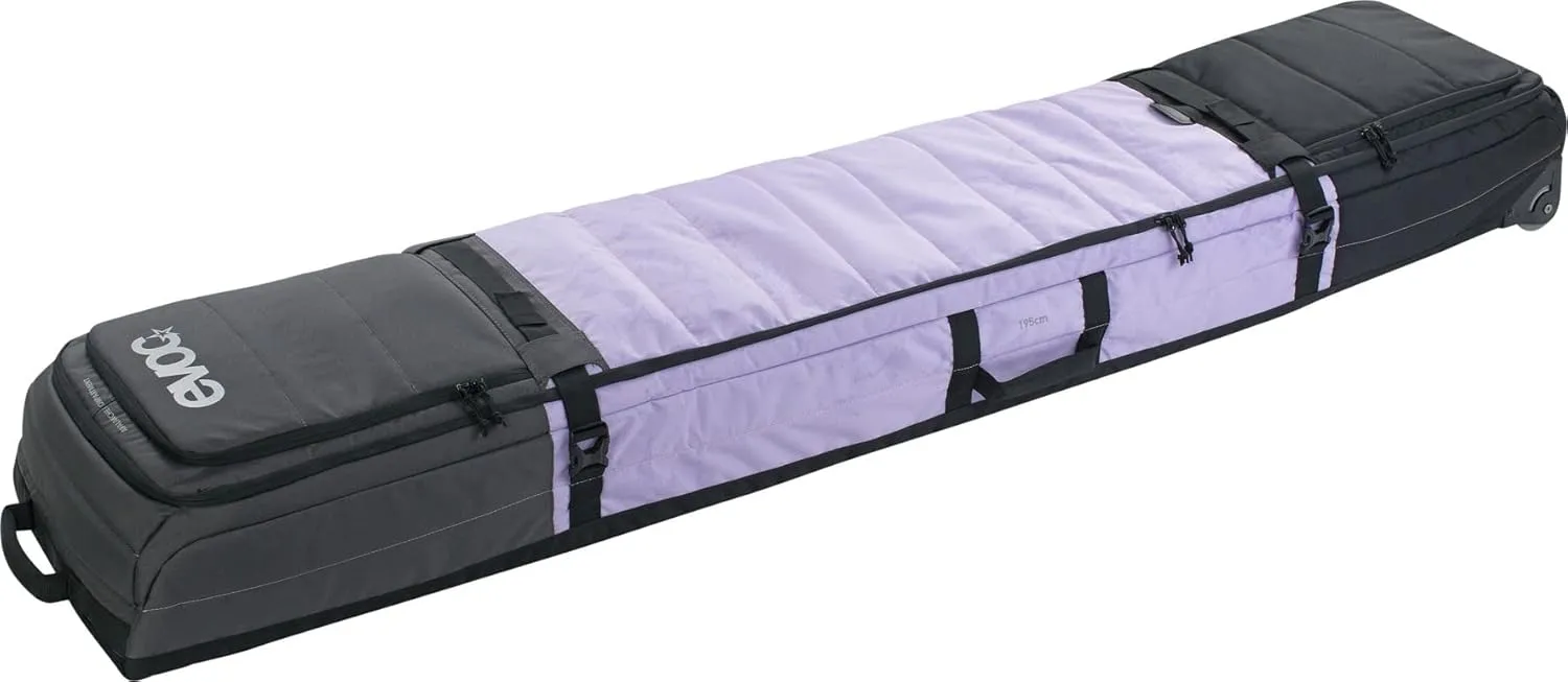 EVOC Snow Gear Roller Ski- und Snowboardtasche (gepolstert, zusammenfaltbar, für 3-4 Paar Ski Oder 2 Snowboards, austauschbare Skate-Rollen, mit Lawinenfach)