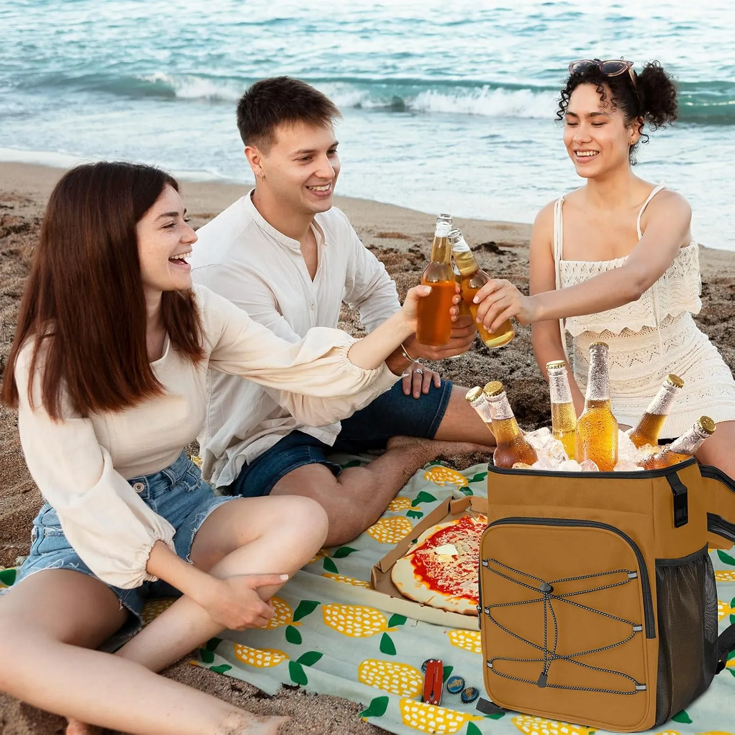 Expandable Backpack Coolers Insulated Leak Proof - 36/48 Cans Double Deck Cooler Backpack Waterproof - Soft Lightweight Portable Cooler Bag for Beach Picnic Camping Men and Women