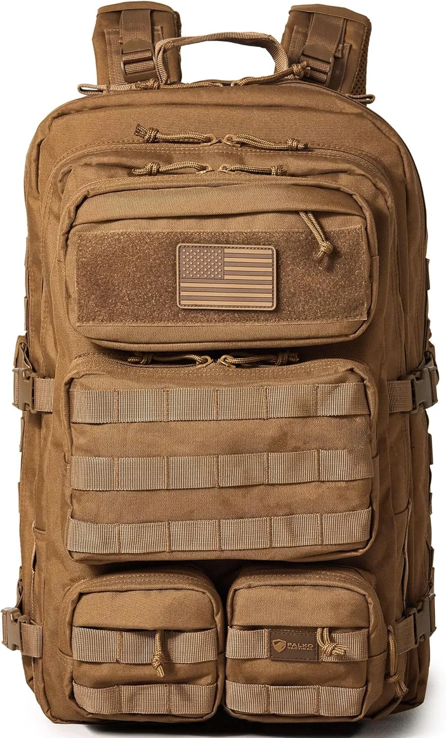Falko Tactical Backpack 50L, 2.4x Stronger, Large Military Molle Rucksack, Heavy Duty, Work and Outdoors