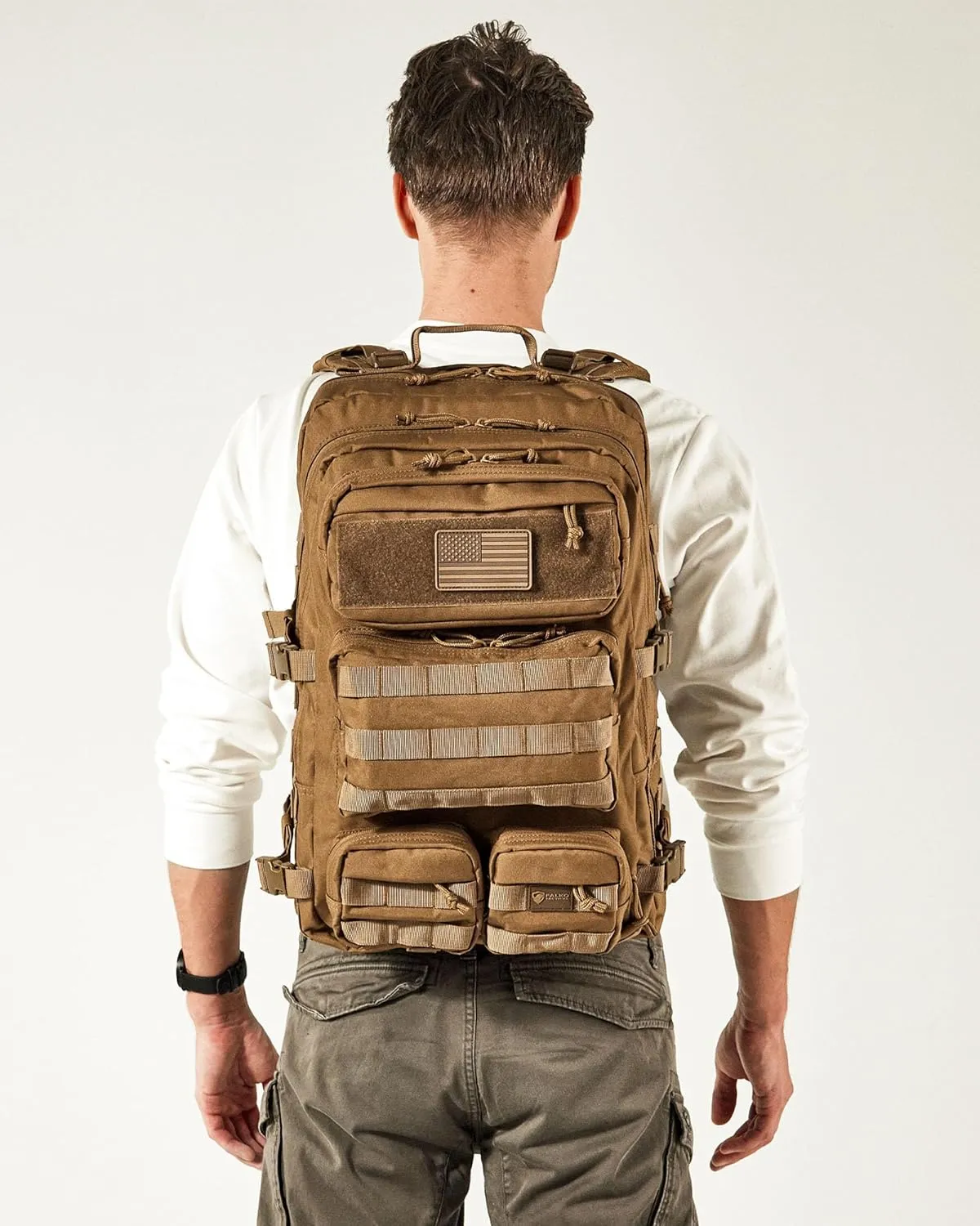 Falko Tactical Backpack 50L, 2.4x Stronger, Large Military Molle Rucksack, Heavy Duty, Work and Outdoors