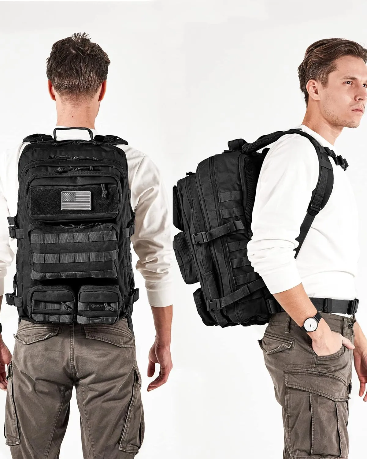 Falko Tactical Backpack 50L, 2.4x Stronger, Large Military Molle Rucksack, Heavy Duty, Work and Outdoors