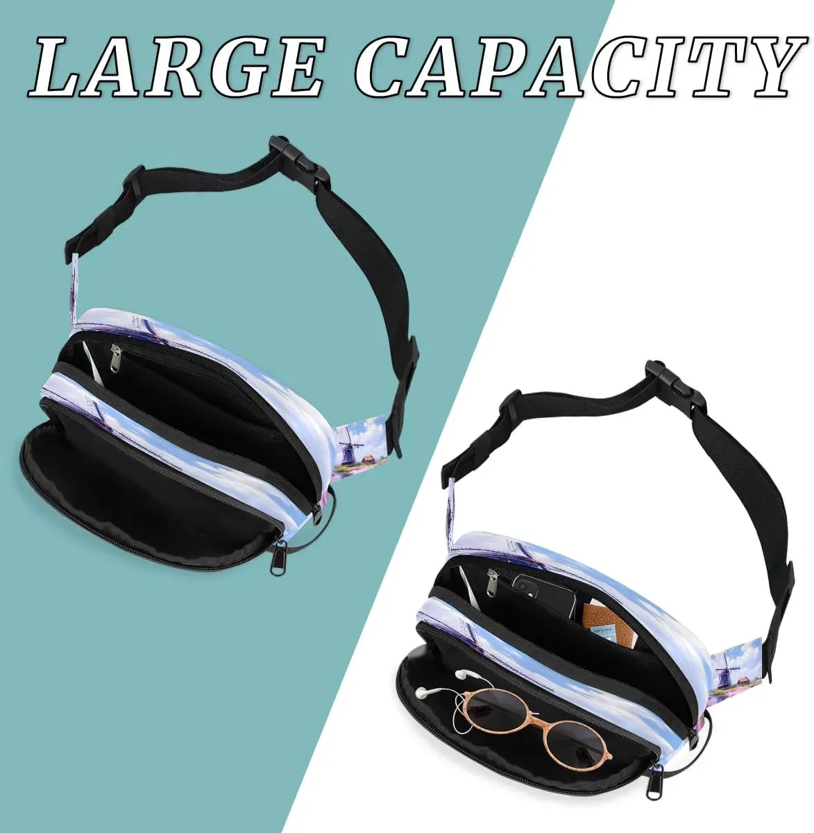 Fanny Pack Crossbody for Women Men Farm Landscape Fanny Pack Cross Body Bag for Shopping Traveling Running Hiking Cycling