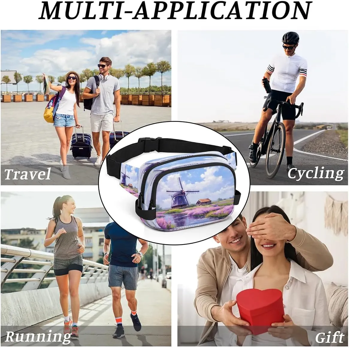 Fanny Pack Crossbody for Women Men Farm Landscape Fanny Pack Cross Body Bag for Shopping Traveling Running Hiking Cycling