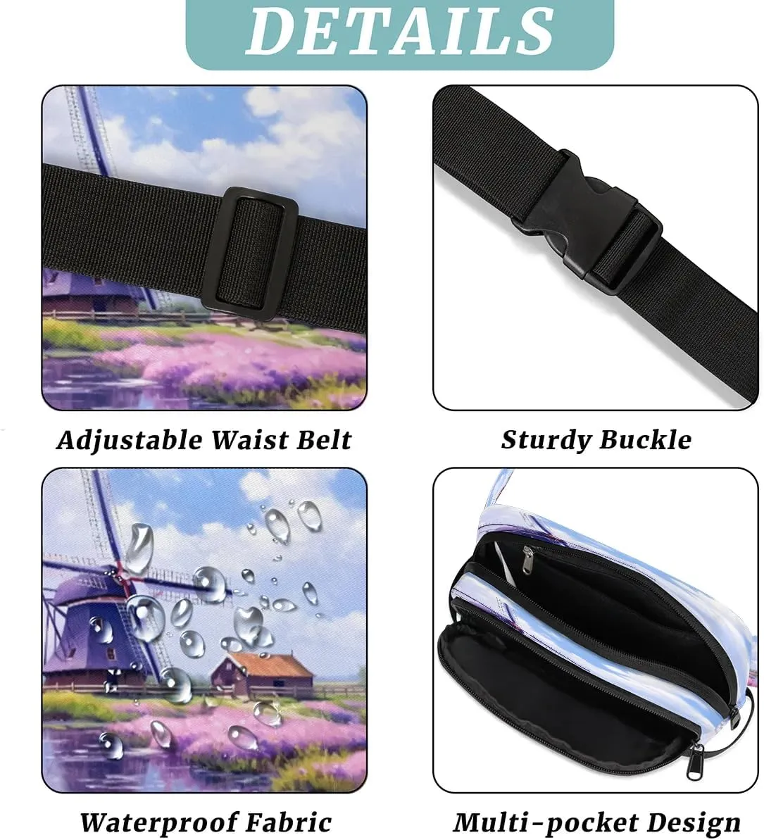 Fanny Pack Crossbody for Women Men Farm Landscape Fanny Pack Cross Body Bag for Shopping Traveling Running Hiking Cycling