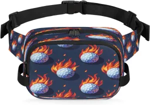 Fanny Pack Crossbody for Women Men Fire Golf Ball Fanny Pack Cross Body Bag for Shopping Traveling Running Hiking Cycling
