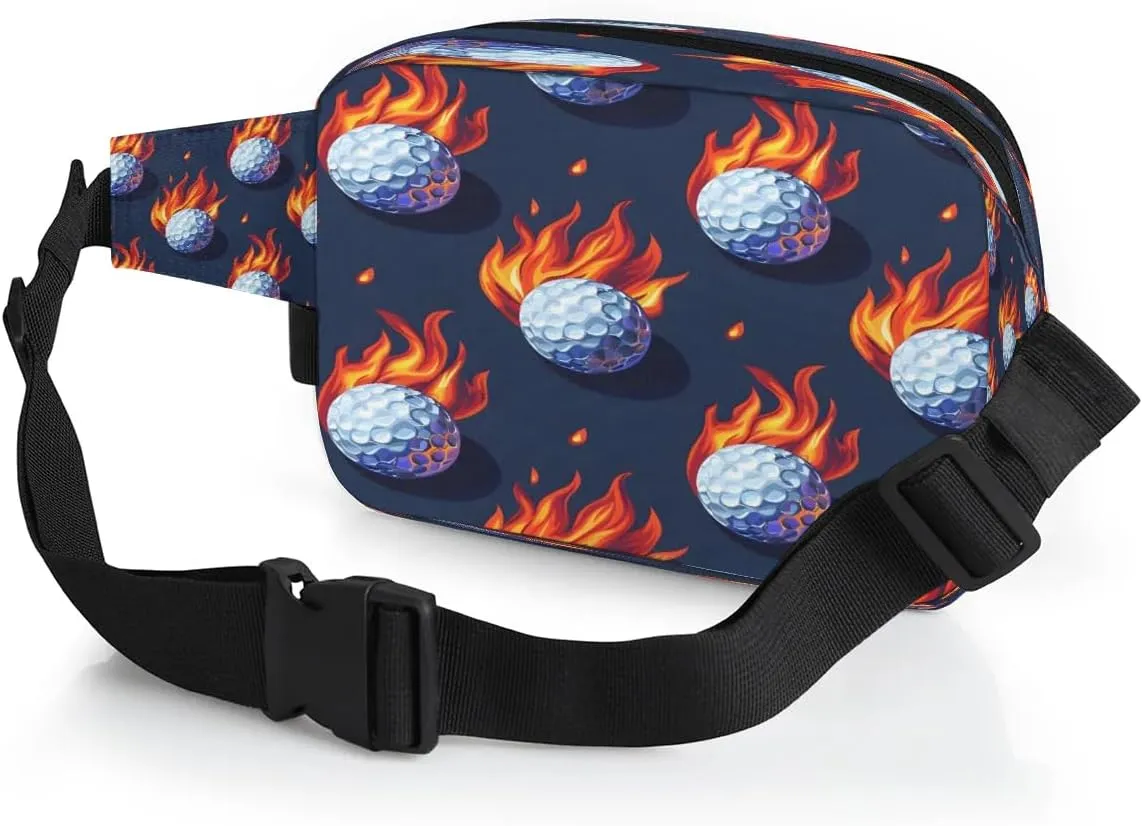 Fanny Pack Crossbody for Women Men Fire Golf Ball Fanny Pack Cross Body Bag for Shopping Traveling Running Hiking Cycling