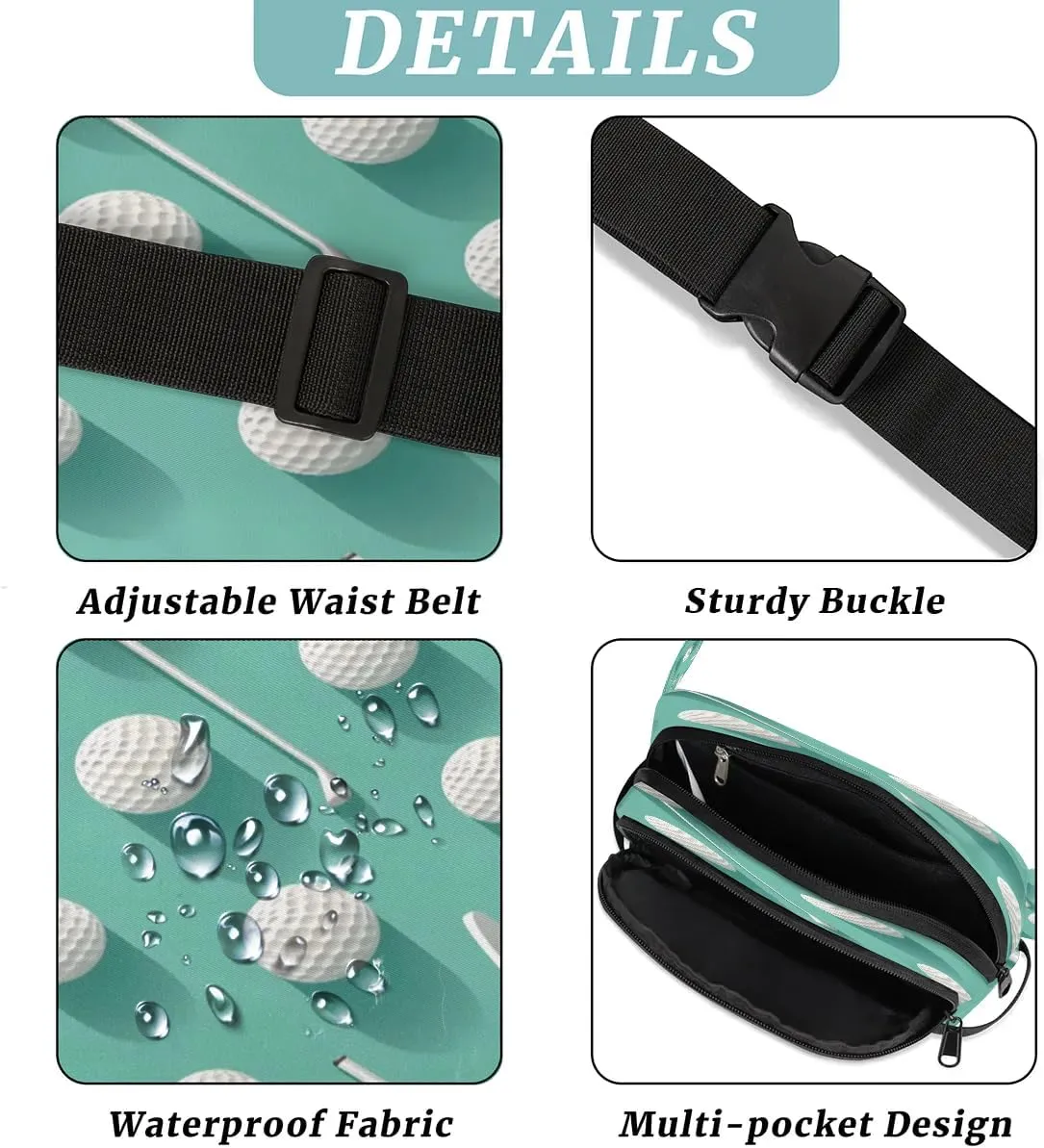 Fanny Pack Crossbody for Women Men Funny Golf Sport Fanny Pack Cross Body Bag for Shopping Traveling Running Hiking Cycling
