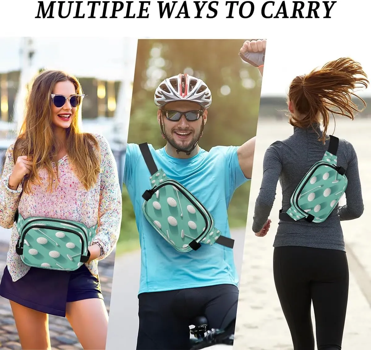 Fanny Pack Crossbody for Women Men Funny Golf Sport Fanny Pack Cross Body Bag for Shopping Traveling Running Hiking Cycling