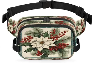 Fanny Pack Crossbody for Women Men Leaf Berry Theme Fanny Pack Cross Body Bag for Shopping Traveling Running Hiking Cycling