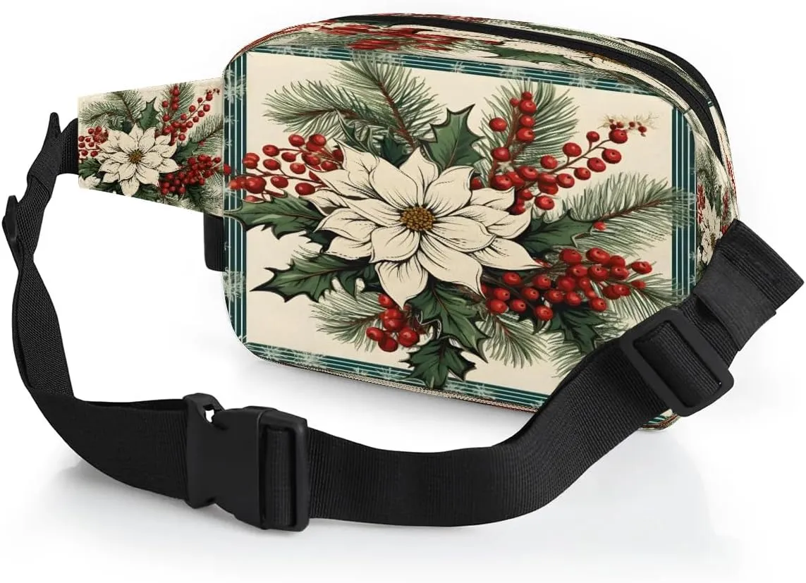 Fanny Pack Crossbody for Women Men Leaf Berry Theme Fanny Pack Cross Body Bag for Shopping Traveling Running Hiking Cycling