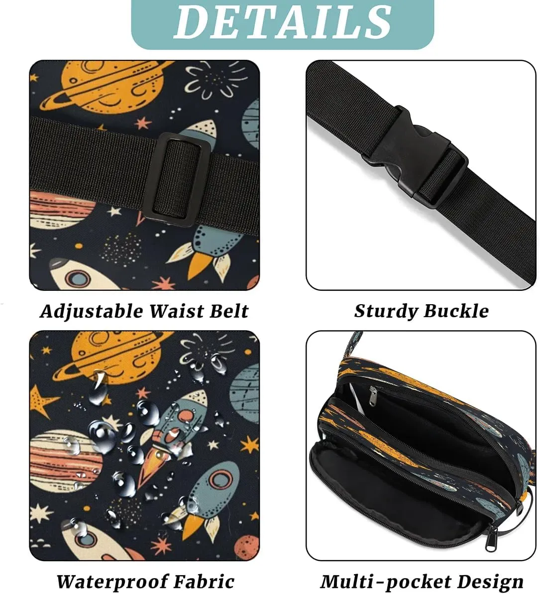 Fanny Pack Crossbody for Women Men Space Galaxy Planet Fanny Pack Cross Body Bag for Shopping Traveling Running Hiking Cycling