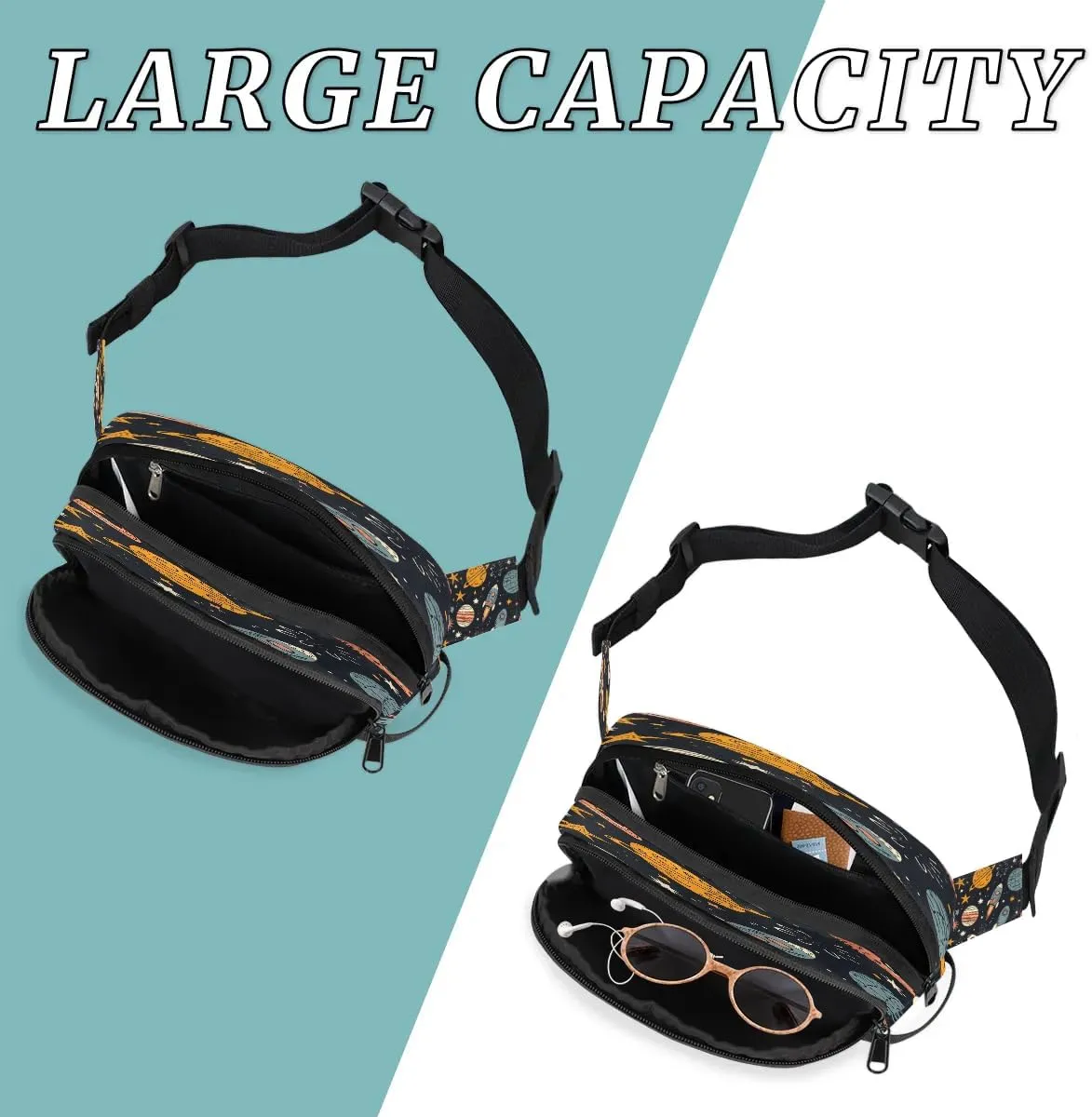 Fanny Pack Crossbody for Women Men Space Galaxy Planet Fanny Pack Cross Body Bag for Shopping Traveling Running Hiking Cycling