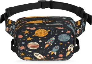 Fanny Pack Crossbody for Women Men Space Galaxy Planet Fanny Pack Cross Body Bag for Shopping Traveling Running Hiking Cycling