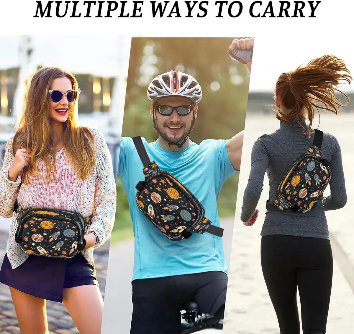 Fanny Pack Crossbody for Women Men Space Galaxy Planet Fanny Pack Cross Body Bag for Shopping Traveling Running Hiking Cycling