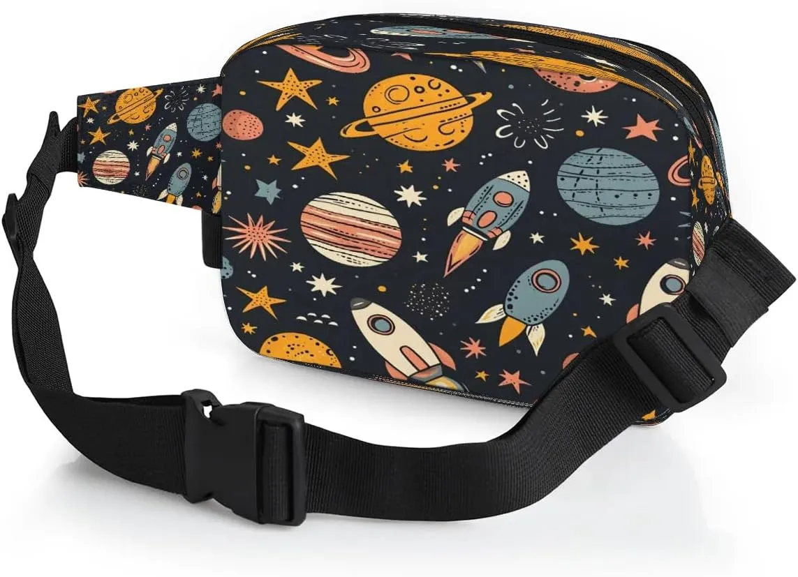 Fanny Pack Crossbody for Women Men Space Galaxy Planet Fanny Pack Cross Body Bag for Shopping Traveling Running Hiking Cycling