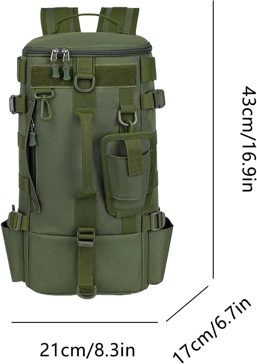 Fishing Backpack, Waterproof Bag, Sturdy Bait Storage, Multi-Purpose and Ergonomic Spacious Rucksack Daypack for Hiking, Motorcycle, Outdoor Adventures, 8.27x18.5x5.12 inches