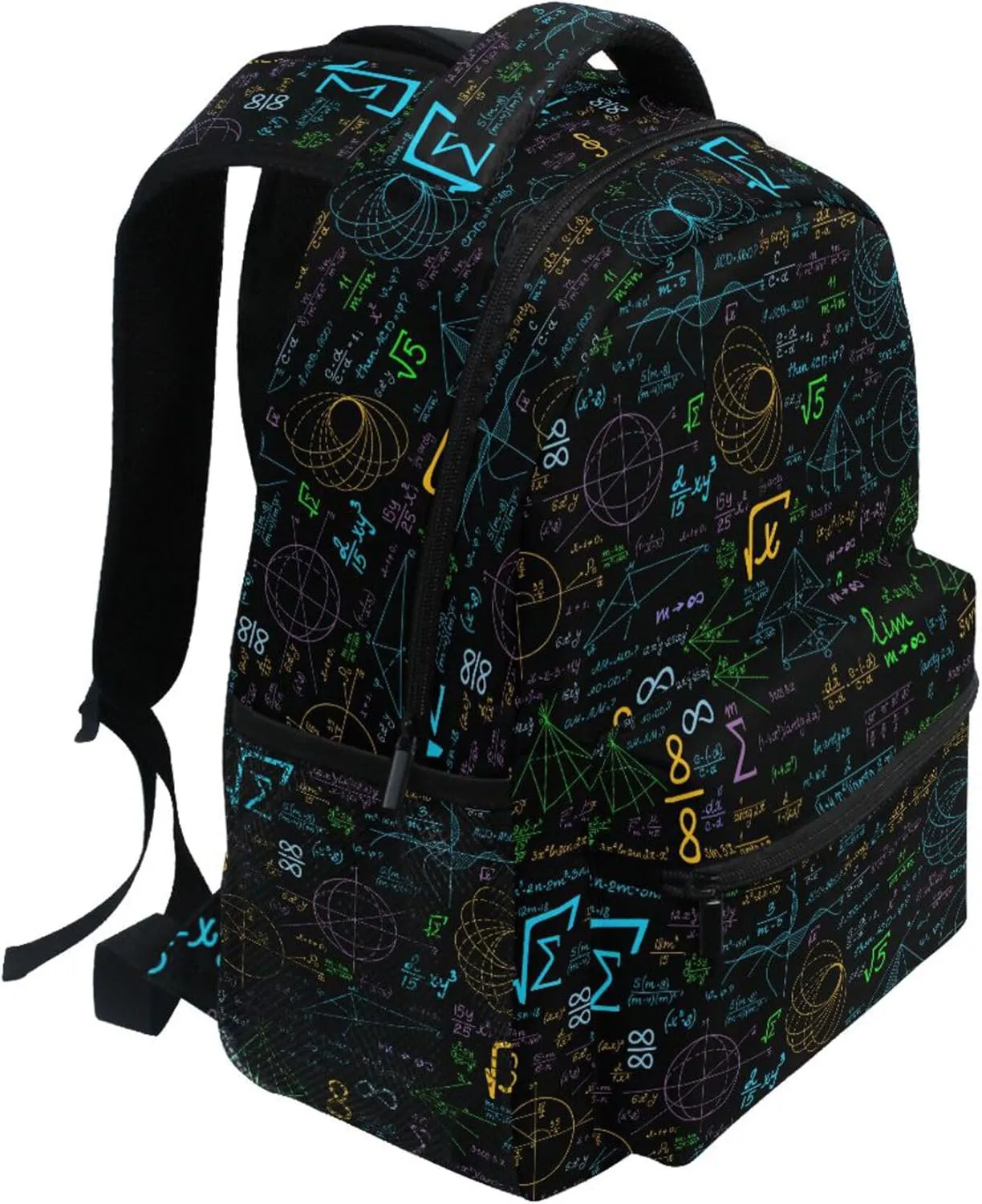 Fisyme Colorful Math Laptop Backpack Bag Bookbag Casual Travel Hiking Computer Notebooks Daypacks