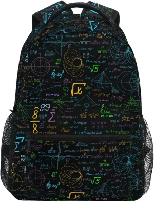 Fisyme Colorful Math Laptop Backpack Bag Bookbag Casual Travel Hiking Computer Notebooks Daypacks