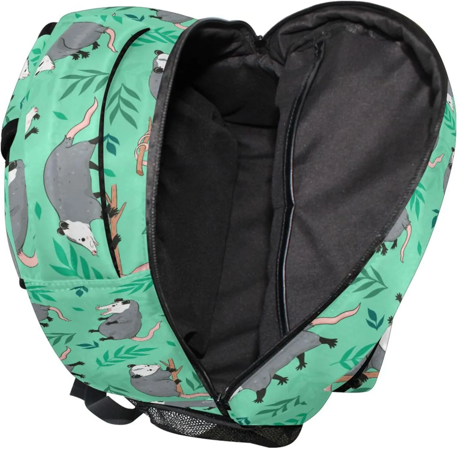 Fisyme Opossum Possum Green Laptop Backpack Bag Bookbag Casual Travel Hiking Computer Notebooks Daypacks