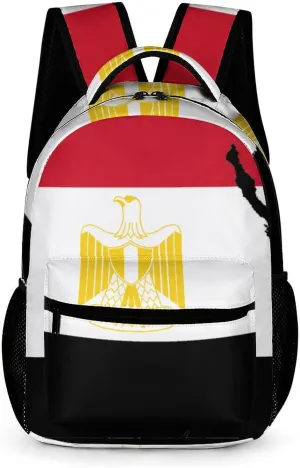 Flag of Egypt Map Laptop Backpack Lightweight Computer Bag Travel Daypacks for Work Business