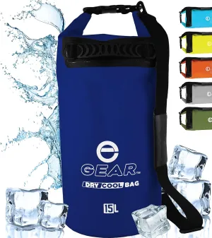 Floating Cooler Bag Roll Top Insulated Dry Backpack – Leak Proof, Collapsible, Waterproof Cooler with Padded Shoulder Strap - Perfect for Kayaking Fishing Beach Hiking -15L