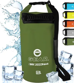 Floating Cooler Bag Roll Top Insulated Dry Backpack – Leak Proof, Collapsible, Waterproof Cooler with Padded Shoulder Strap - Perfect for Kayaking Fishing Beach Hiking -15L
