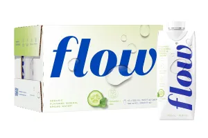 Flow Alkaline Spring Water - Cucumber and Mint Flavored Naturally Alkaline Water With Electrolytes And Essential Minerals - Eco-Friendly Pack, BPA-Free, Non-GMO. 12 Pack of 16.9 FL Bottles