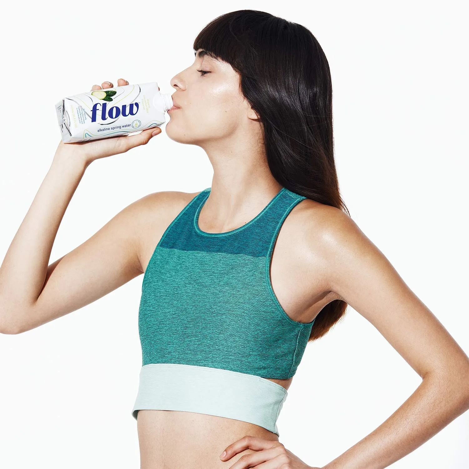 Flow Alkaline Spring Water - Cucumber and Mint Flavored Naturally Alkaline Water With Electrolytes And Essential Minerals - Eco-Friendly Pack, BPA-Free, Non-GMO. 12 Pack of 16.9 FL Bottles
