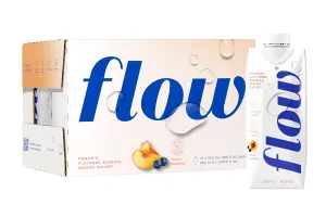 Flow Alkaline Spring Water - Peach and Blueberry Flavored Naturally Alkaline Water With Electrolytes And Essential Minerals - Eco-Friendly Pack, BPA-Free, Non-GMO. 12 Pack of 16.9 FL Bottles