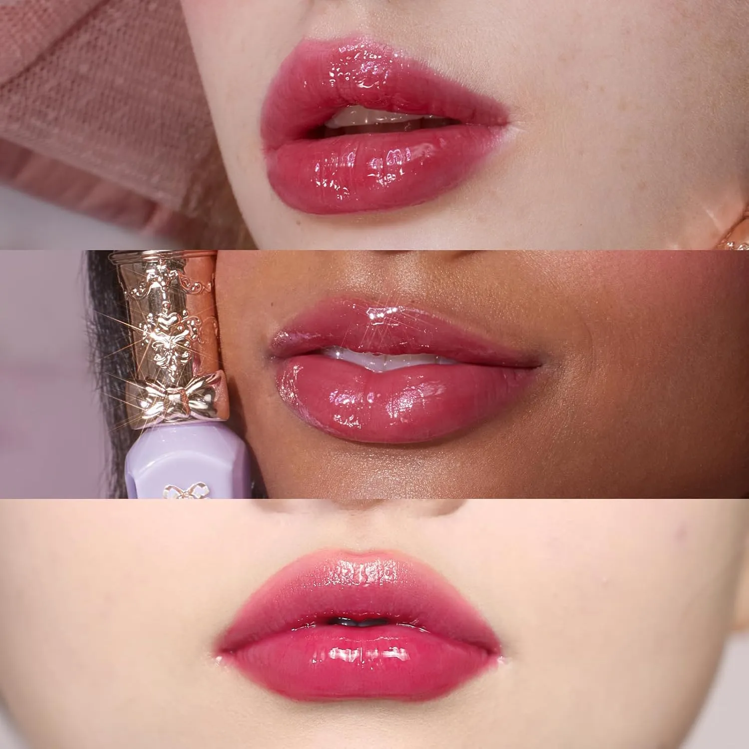 Flower Knows Violet Strawberry Rococo Glowy Lip Gloss,Moisturizing Tinted Lip Oil-Hydrating Lip Makeup for Girls&Women-Vegan & Cruelty-Free-0.12 Fl Oz,1 Count (G04 Blackberry Jam)