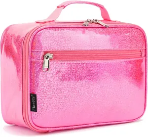 FlowFly Kids Lunch box Insulated Soft Bag Mini Cooler Back to School Thermal Meal Tote Kit for Girls, Boys,Pink