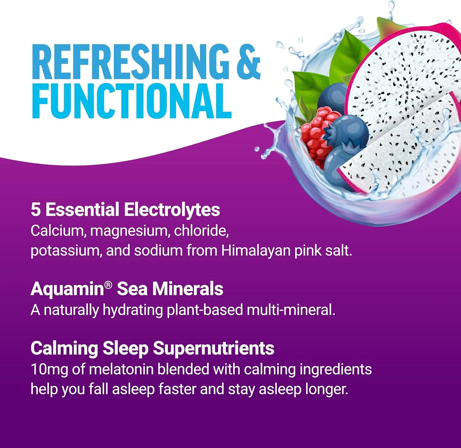 FORCE FACTOR Liquid Labs Sleep, Electrolytes Powder & Sleep Aid with Melatonin 10mg, Hydration Packets for Sleep Support with Vitamins, Minerals, & Antioxidants, Dream Berry Flavor, 20 Stick Packs