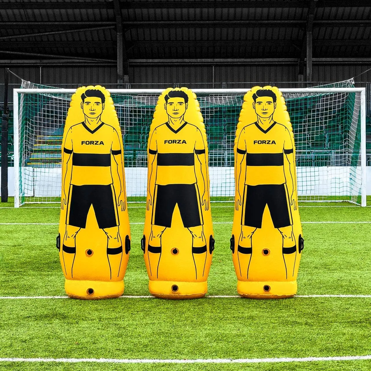 FORZA Pro Soccer Air Mannequin (Junior & Senior) | Inflatable Soccer Free Kick Training Dummies | Pack of 1, 3 or 5 Soccer Dummy Wall | Optional Carry Bag