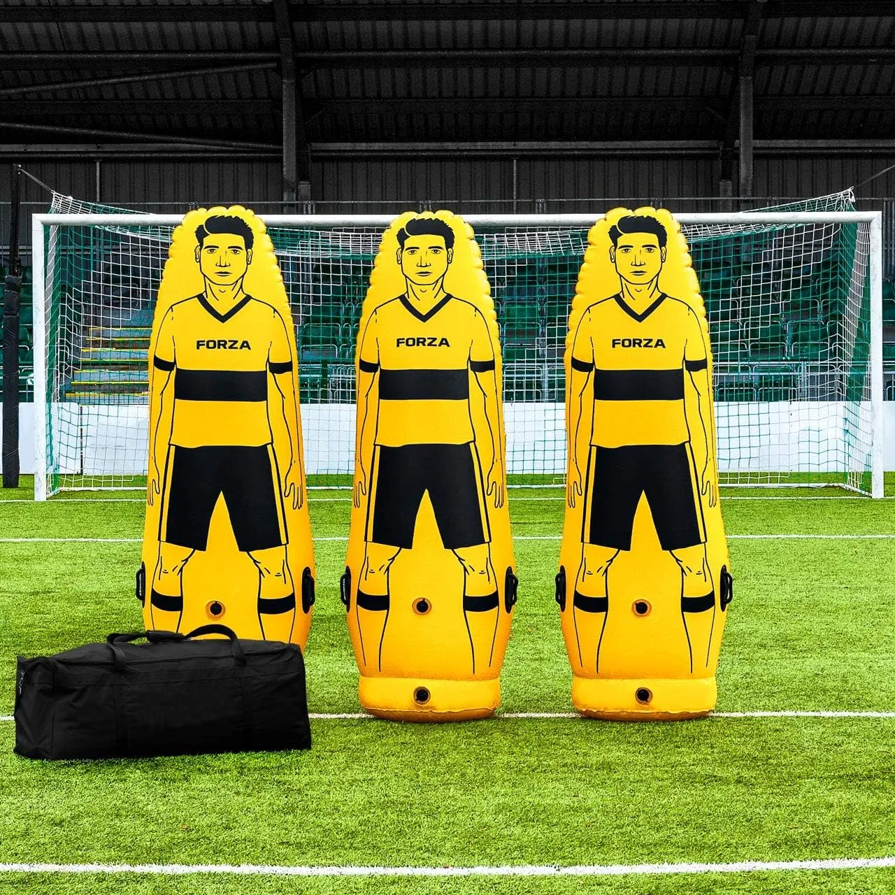 FORZA Pro Soccer Air Mannequin (Junior & Senior) | Inflatable Soccer Free Kick Training Dummies | Pack of 1, 3 or 5 Soccer Dummy Wall | Optional Carry Bag