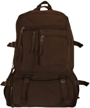 Fox Outdoor Products Retro Cantabrian No Leather Trim Excursion Rucksack, Vintage Brown 20 1/2" x 14" x 7"