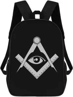 Freemasonry Mysteries Mysticism 17 Inches Travel Backpacks Funny Shoulder Bag Lightweight Daypack