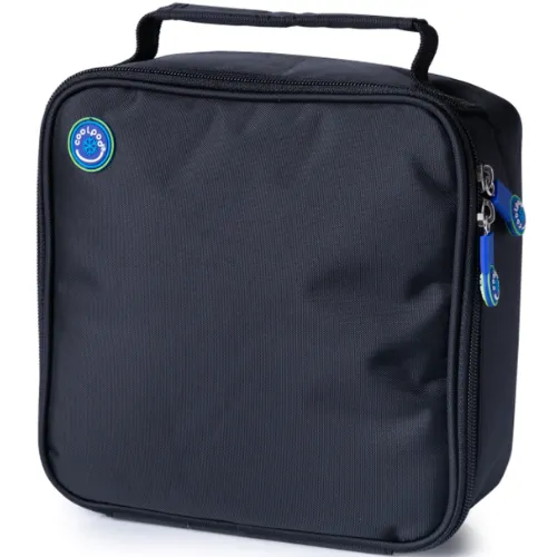 Freezable Square Lunch Box Cooler Bag Portable Insulated Food Container - Black