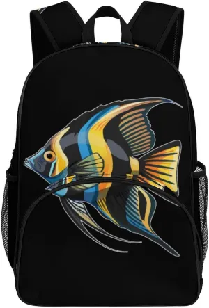Freshwater Angelfish Backpack Print Laptop Bag Shoulder Bags Travel Casual Daypacks For Women Men
