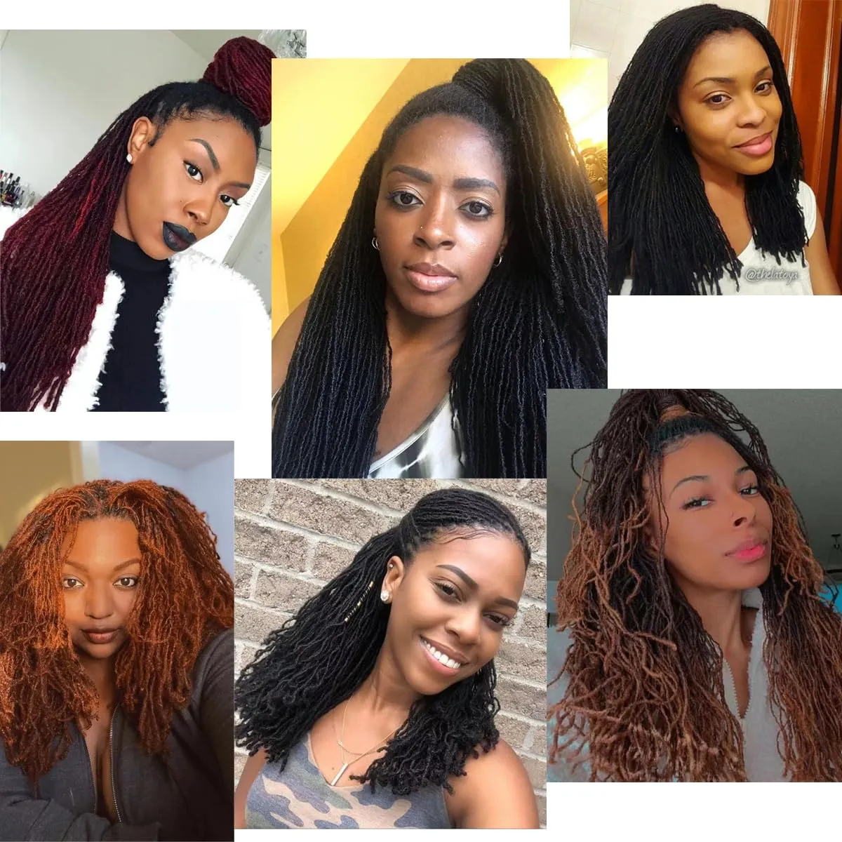 Fuax Locs Crochet Hair Super Lightweight Micro Locs 4 Pack Sister Locs Crochet Hair Synthetic braids Hair Extensions (#2, 18 inches)