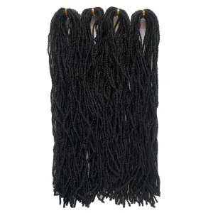 Fuax Locs Crochet Hair Super Lightweight Micro Locs 4 Pack Sister Locs Crochet Hair Synthetic braids Hair Extensions (#2, 18 inches)