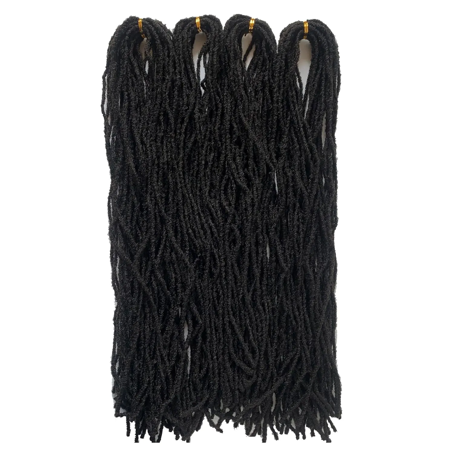 Fuax Locs Crochet Hair Super Lightweight Micro Locs 4 Pack Sister Locs Crochet Hair Synthetic braids Hair Extensions (#2, 18 inches)