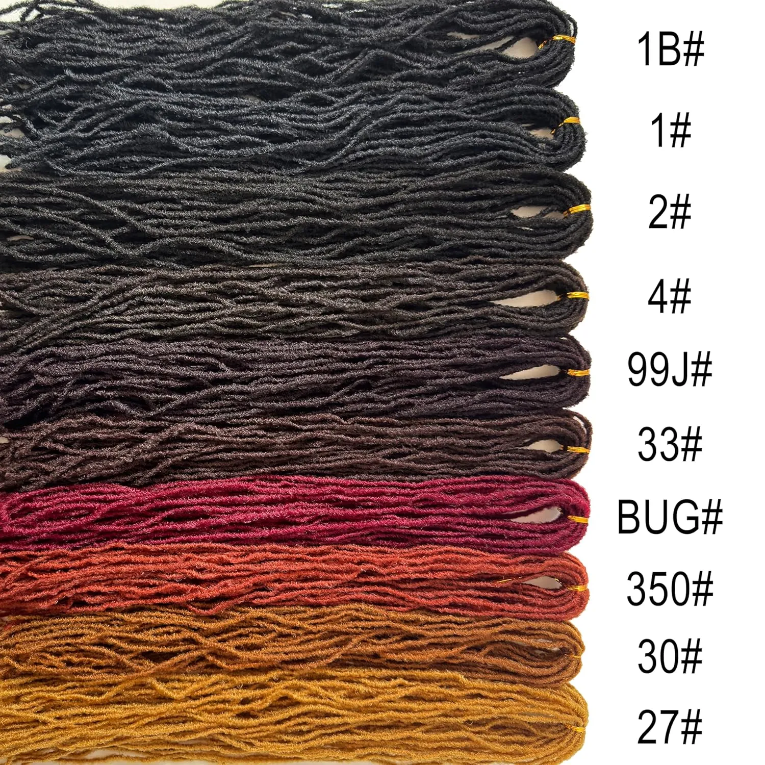 Fuax Locs Crochet Hair Super Lightweight Micro Locs 4 Pack Sister Locs Crochet Hair Synthetic braids Hair Extensions (#2, 18 inches)
