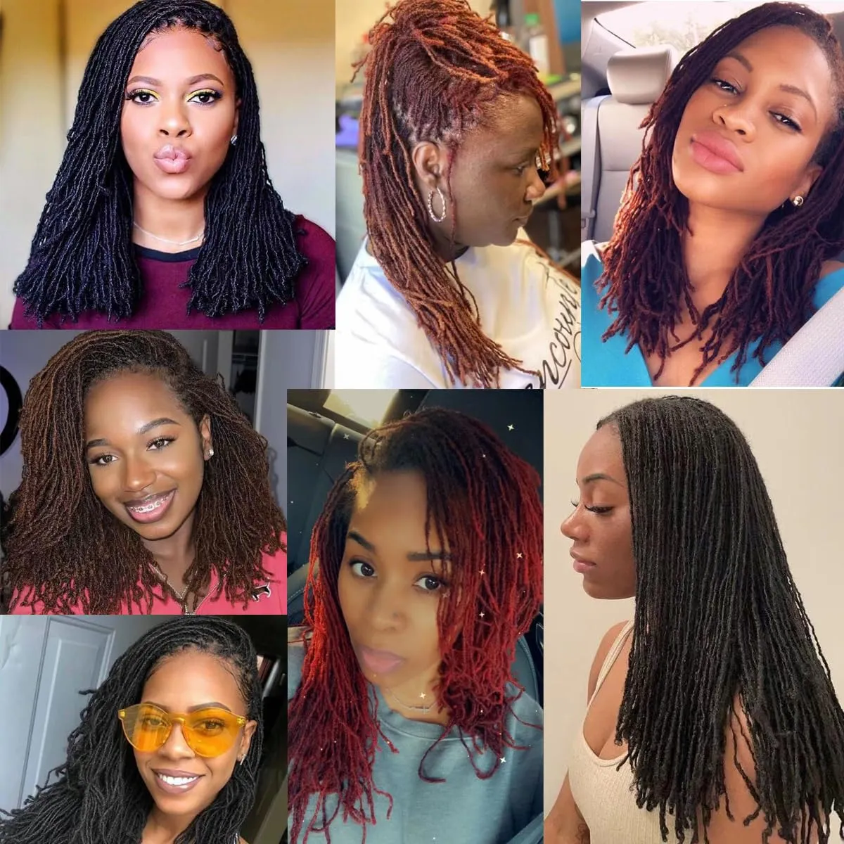 Fuax Locs Crochet Hair Super Lightweight Micro Locs 4 Pack Sister Locs Crochet Hair Synthetic braids Hair Extensions (#2, 18 inches)