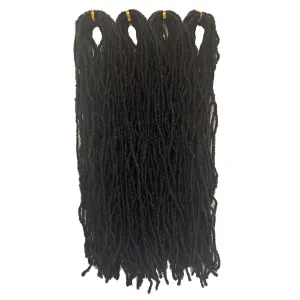 Fuax Locs Crochet Hair Super Lightweight Micro Locs 4 Pack Sister Locs Crochet Hair Synthetic braids Hair Extensions (#4, 18 inches)