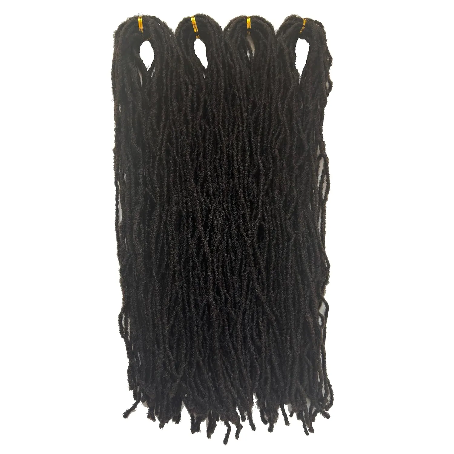 Fuax Locs Crochet Hair Super Lightweight Micro Locs 4 Pack Sister Locs Crochet Hair Synthetic braids Hair Extensions (#4, 18 inches)