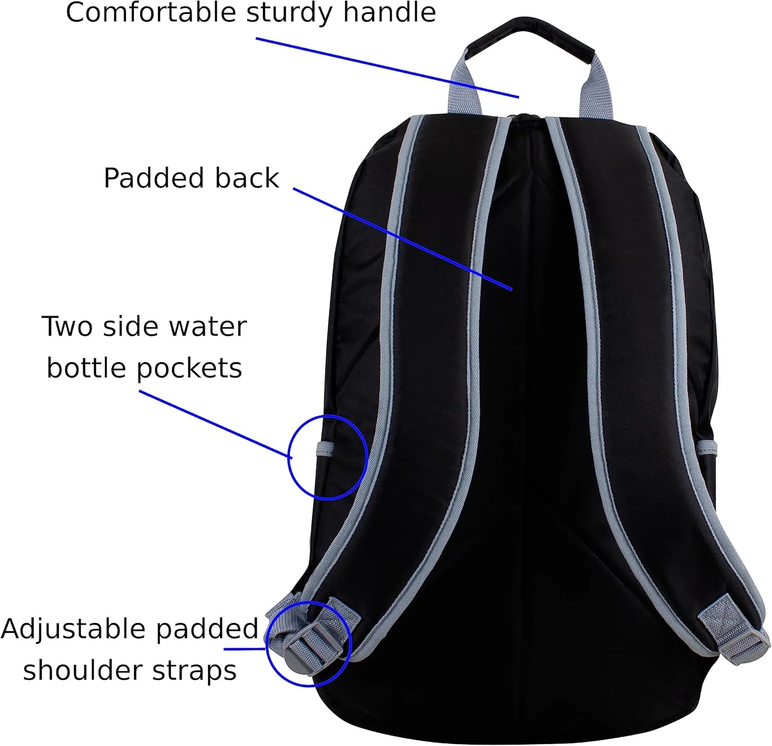 FUEL Lunch Backpack Set Teens Student Water Resistant Bookbag Bag Soft Reusable Insulated Cooler Lunch Box Thermal Travel Office Lunch Bag, Black