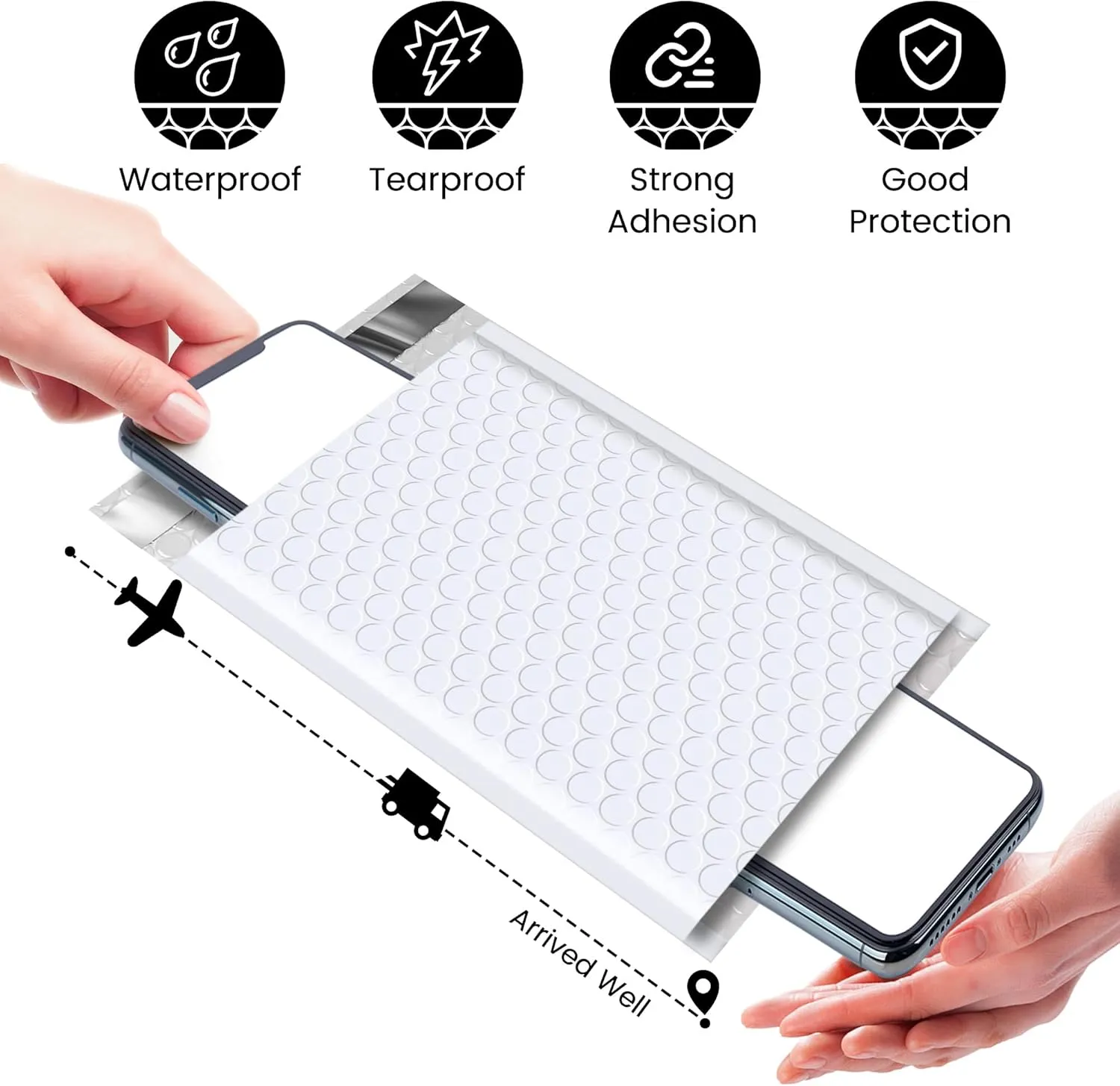 Fuxury Bubble Mailers 4x8 Inch 500 Pack Padded Envelopes Usable Size 4x7" Thick Mailing Envelopes Bubble Opaque Padded Mailers Shipping Bags for Mailing Jewelry Makeup Small Business White