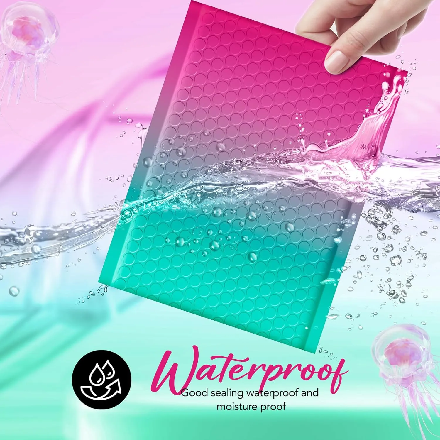 Fuxury Bubble Mailers 6x10 Inch 100 Pack Padded Envelopes Usable Size 6x9" Thick Mailing Envelopes Bubble Opaque Padded Mailers Shipping Bags for Mailing Jewelry Makeup Small Business #0 PinkGreen