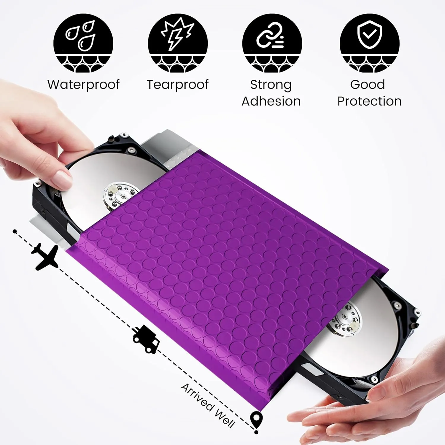 Fuxury Bubble Mailers 6x10" 100 Pack Purple Padded Envelopes Usable Size 6x9" Durable Mailing Envelopes Bubble Padded, Shipping Bags for Mailing,Packaging, Small Business, Boutique, Bulk #0